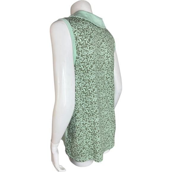 Zuda Rayon Span Print Mix Golf Tank Soft Mint Large NWOT Sleeveless Collar - Picture 6 of 13